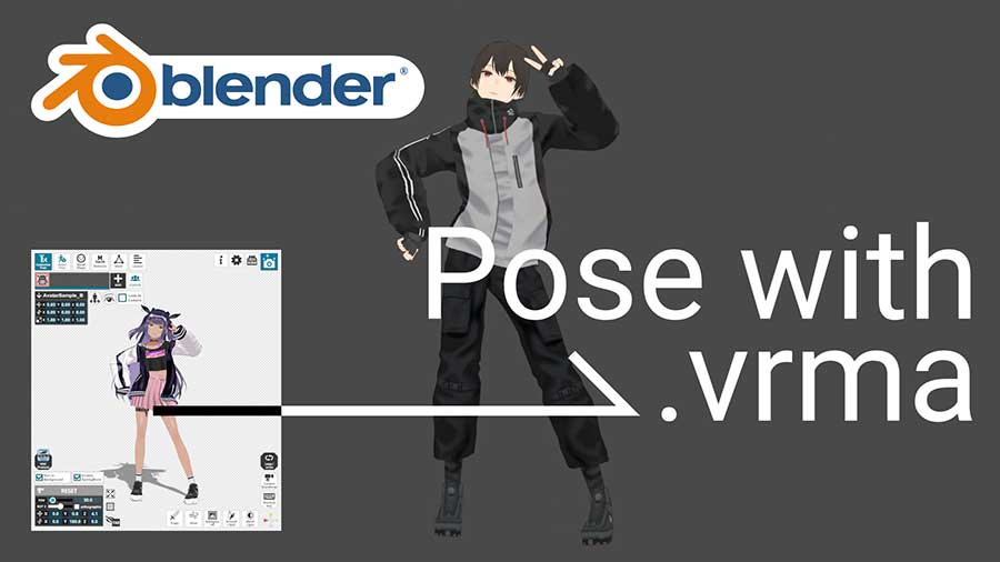 We can use .vrma files in various software in the near future. This article is an example of VRM Animation Format use in Blender 3D.