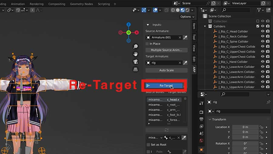 Re Target Button