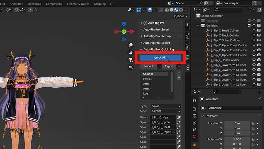 Quick Rig Button